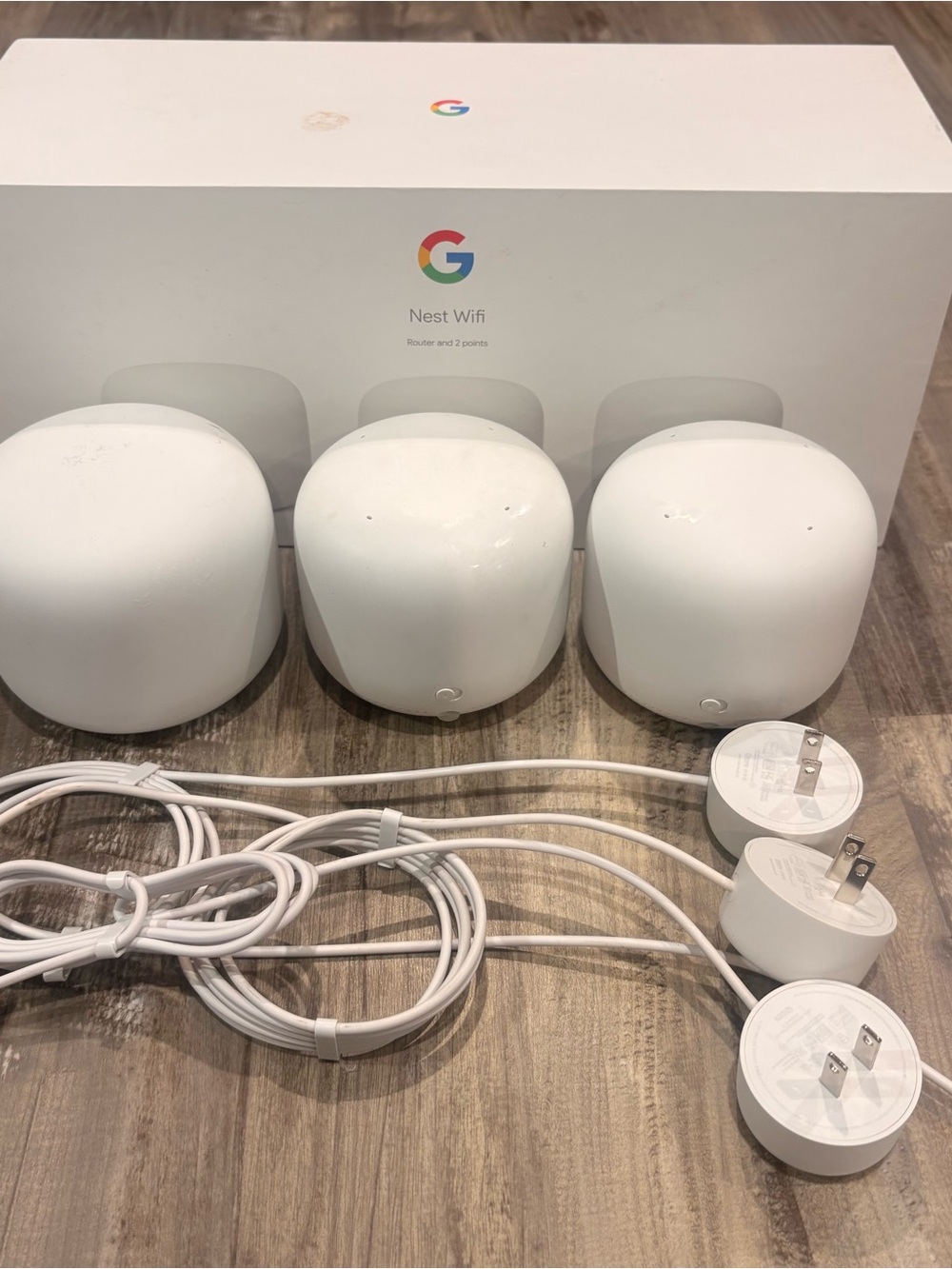 Google Nest Wifi 3-Pack (1 Router + 2 Points) Snow โ AC2200 Mesh System